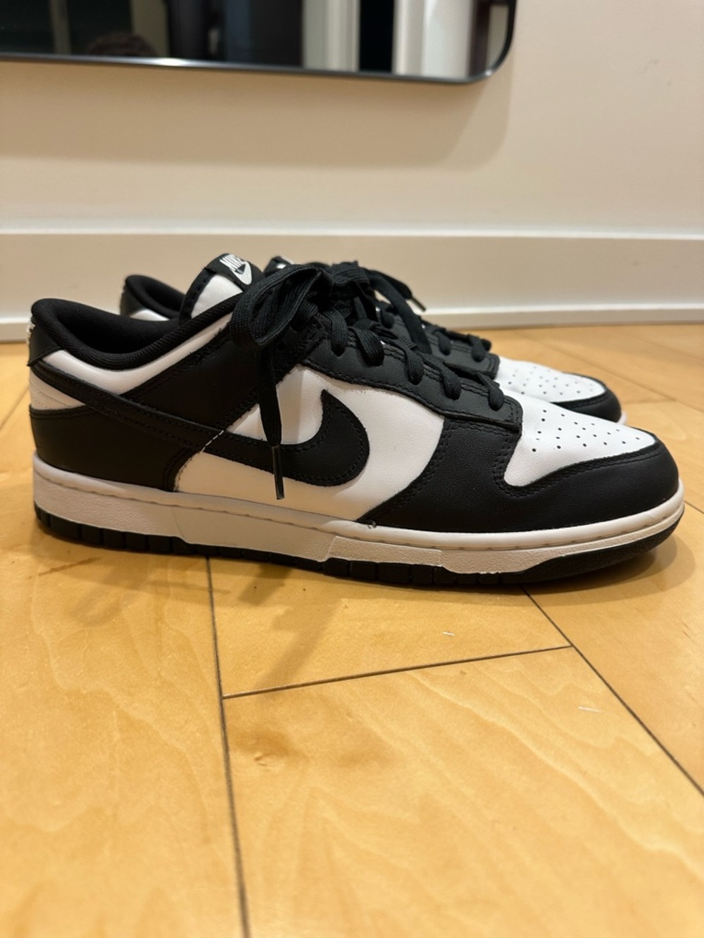 Nike Men’s Black and White Panda Low-Top Dunk-Style Sneakers